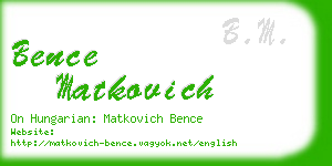 bence matkovich business card